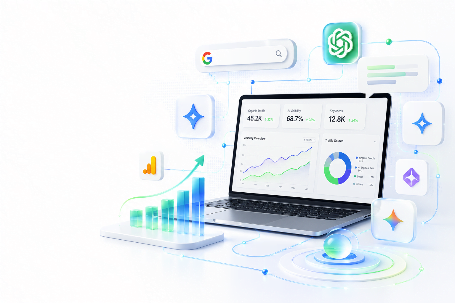 HIWBS SEO ve yapay zeka görünürlüğü dijital büyüme görseli